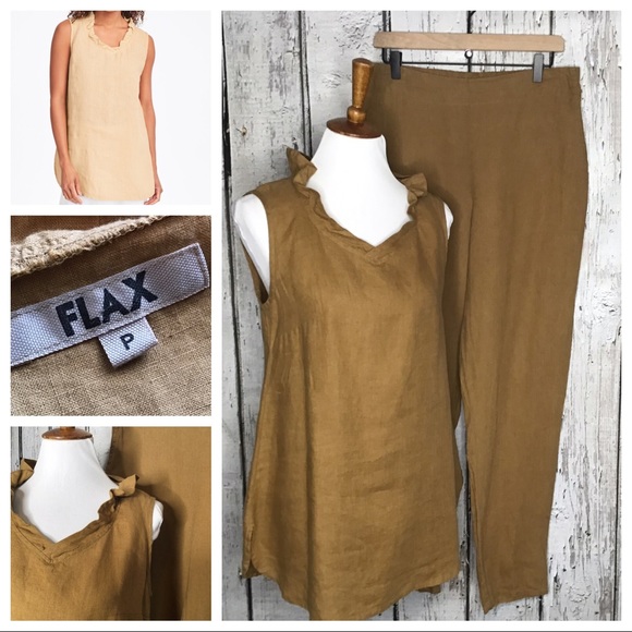 Flax Other - Flax 2 piece linen tank and pants set